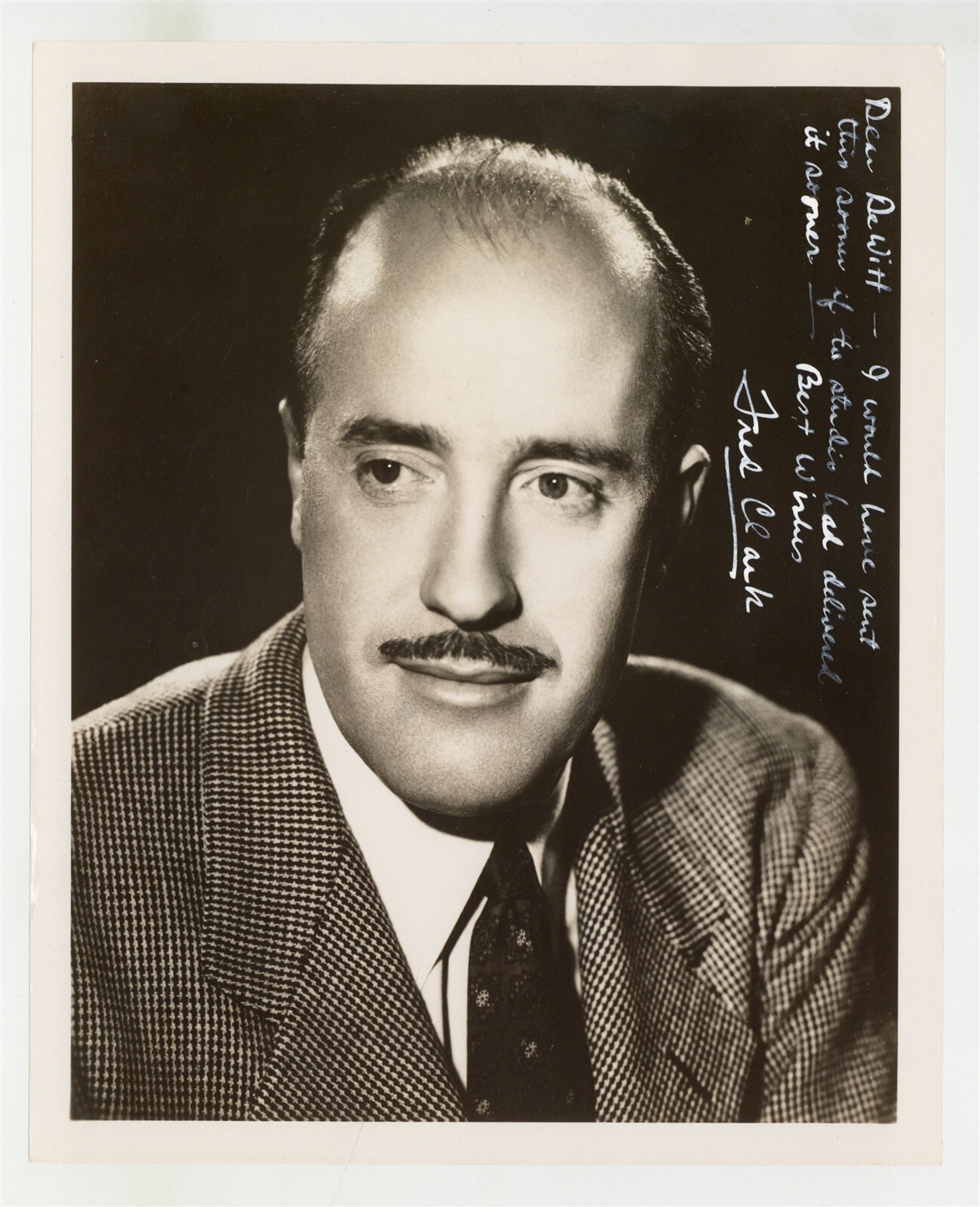 Fred Clark 1947 Hand Signed Photo w/Inscription 8x10 Actor Twilight Zone Addams