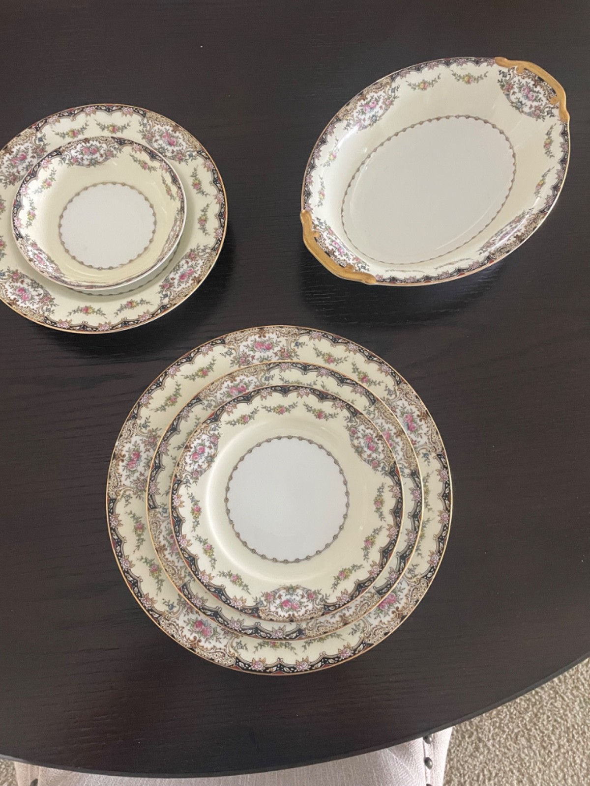 vintage Old English china service for 6, from Fastlich, Panama hastoric seller