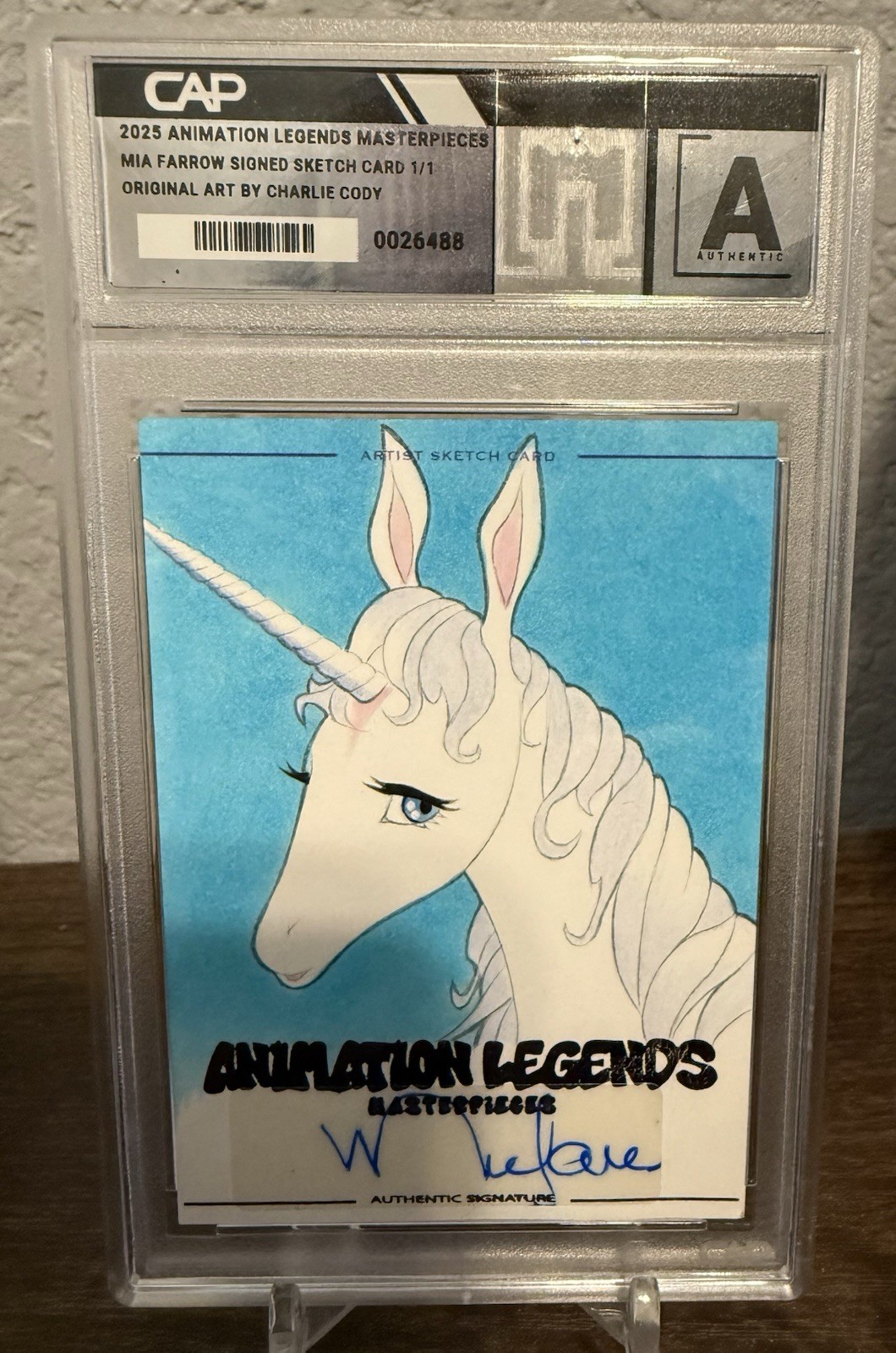 Animation Legend Masterpiece Signed Sketch Mia Farrow The Last Unicorn 🦄 1/1