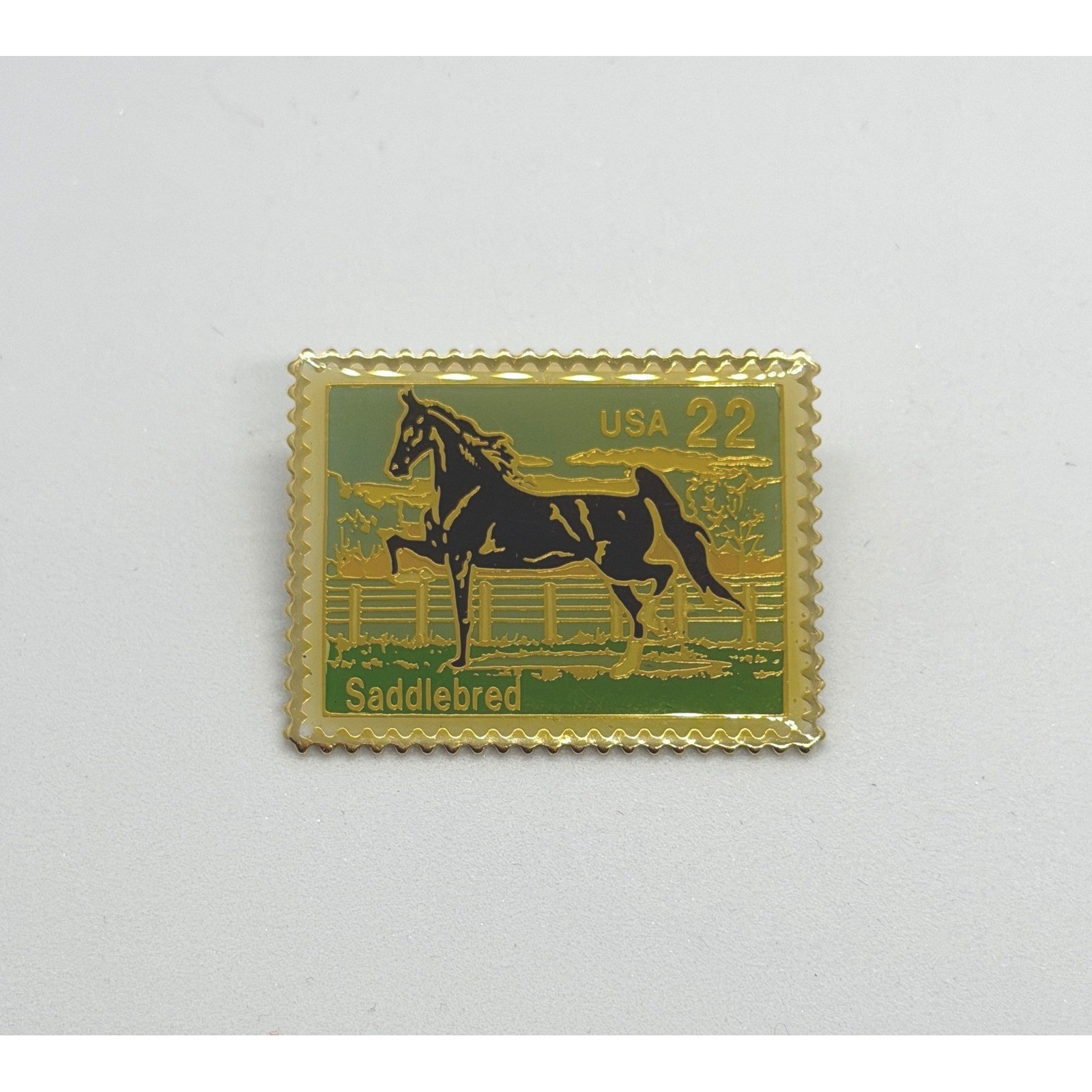 Vintage 1985 USPS Saddlebred Horse 22 Cent Stamp Pin Jonathan Grey & Associates Vintage 1985 USPS Saddlebred Horse 22 Cent Stamp Pin Jonathan Grey & Associates