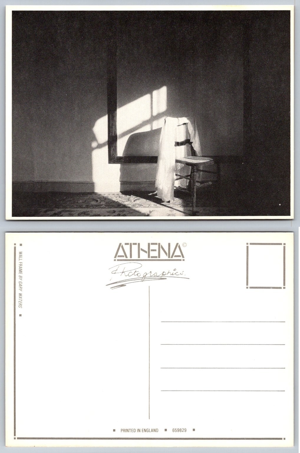 Gary Waters Athena B&W Photography Postcard Wall Frame Light Shadow Art Gary Waters Athena B&W Photography Postcard Wall Frame Light Shadow Art