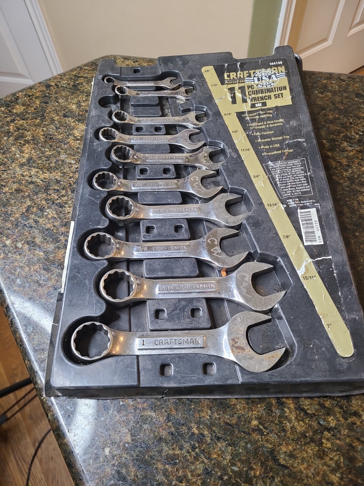 VTG Craftsman Professional 11pc Stubby Combination Wrench Set 3/8”-1” USA