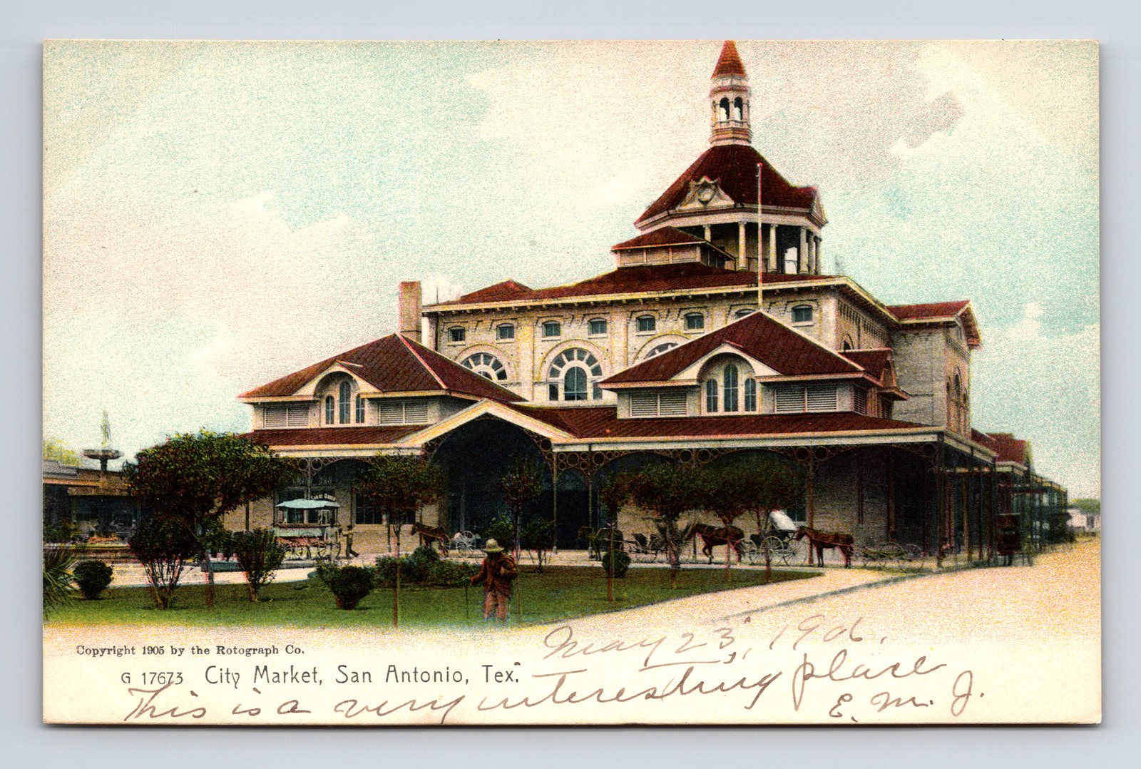 1905 City Market San Antonio Texas TX ROTOGRAPH CO G 17673 Postcard