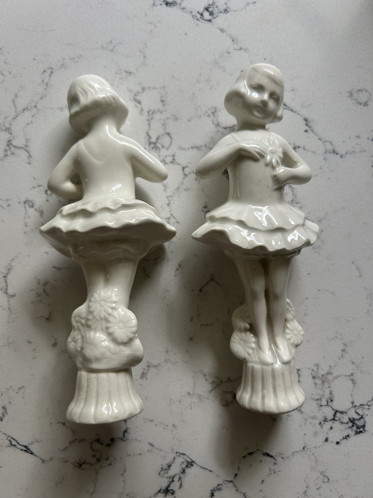 Vintage Porcelain Ballerina Figurine with Tutu And Flowers, Germany