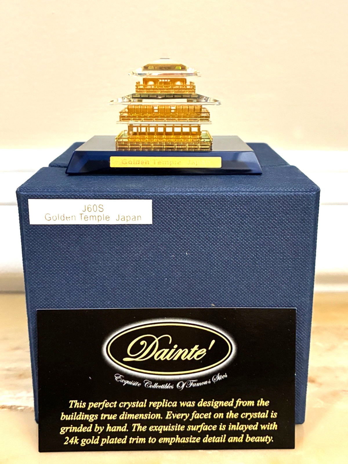 Swarovski style Dainte Brand Crystal 24k Gold GOLDEN TEMPLE JAPAN Miniature BOX Swarovski style Dainte Brand Crystal 24k Gold GOLDEN TEMPLE JAPAN Miniature BOX