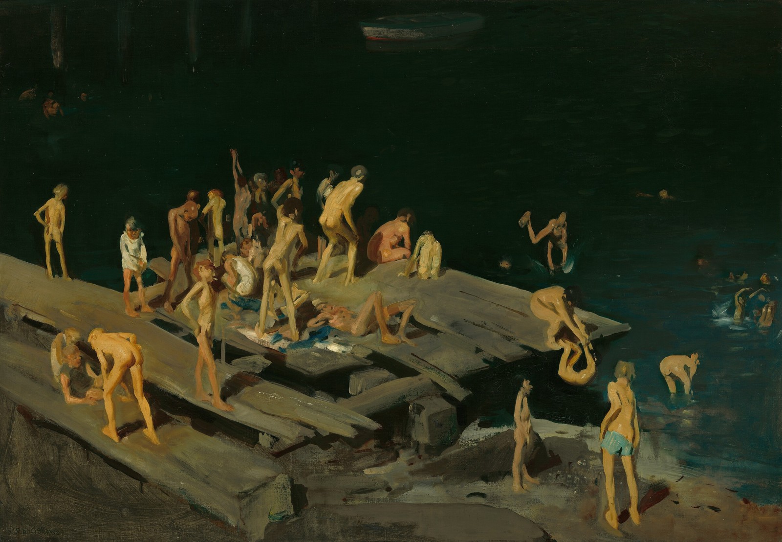 George Bellows Forty-Two Kids 1907 Vintage Swimming Photo Reprint Wall Art