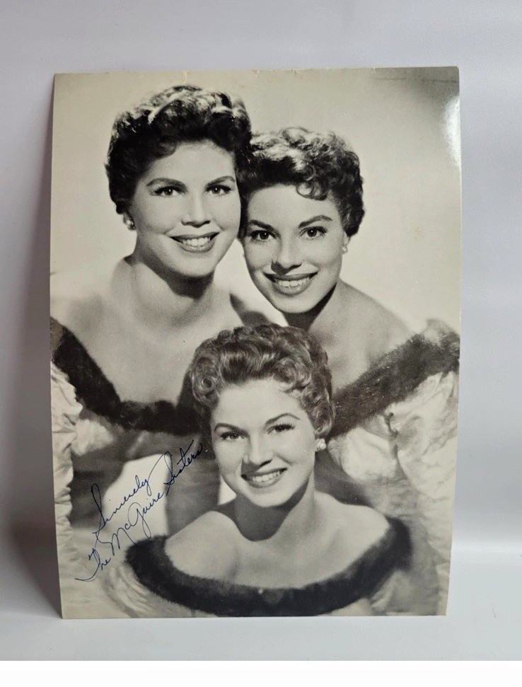 The McGuire Sisters Autographed 1955 Original B&W Press Photo 8x10