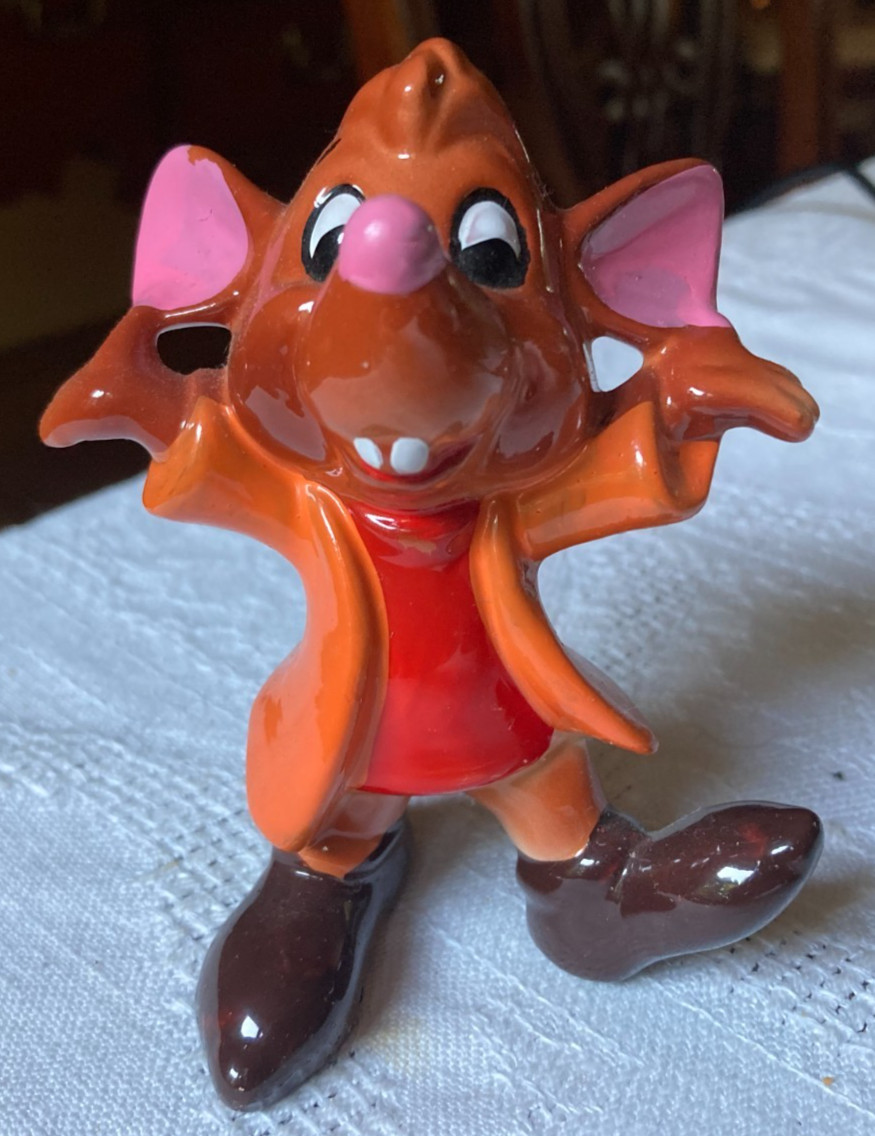 Vintage Walt Disney Productions Jaq The Cinderella Mouse Ceramic Figurine 3 Inch