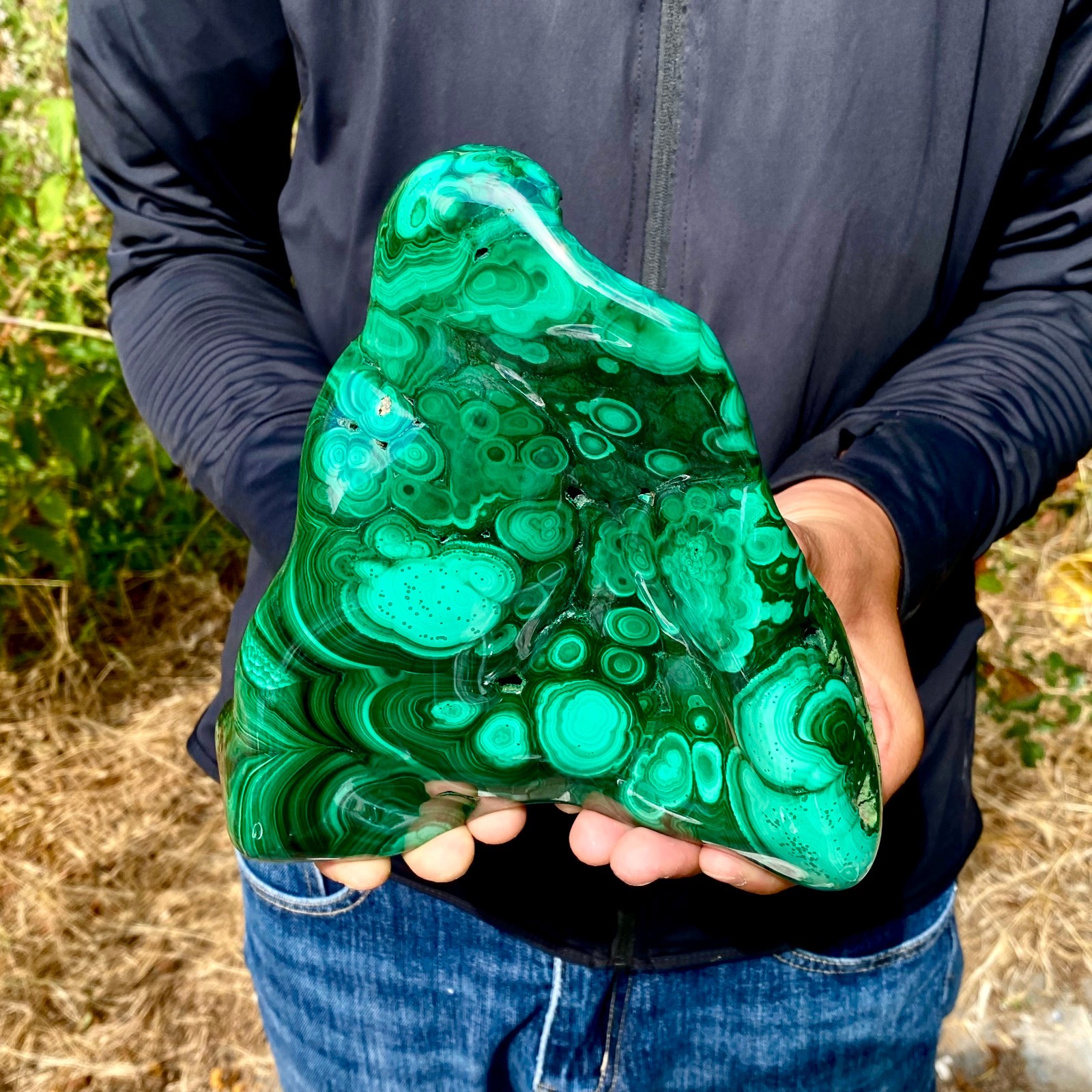 6.1LB  Natural Polished Malachite Mineral freeform specimen Reiki Stone Healing