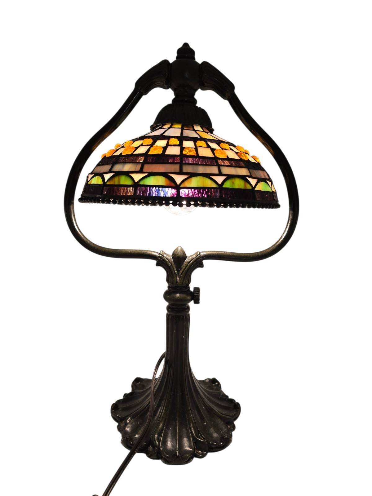 Meyda Tiffany Roman Collection Stained Glass Lamp Bridge Arm Harp Arm 18.5\