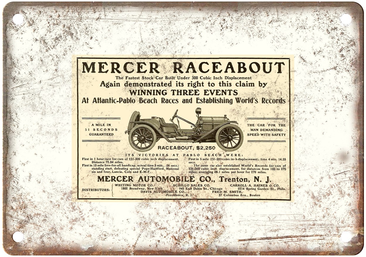 1913 Mercer Vintage Automobile Ad Retro Look Metal Sign AM9054 1913 Mercer Vintage Automobile Ad Retro Look Metal Sign AM9054