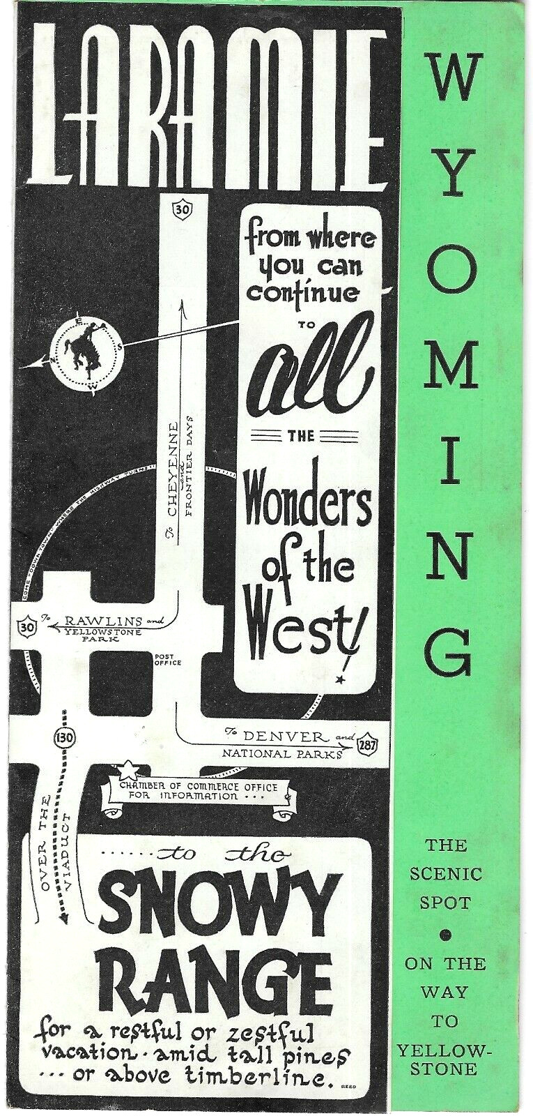 Vintage Laramie Wyoming USA Brochure Travel Tourist Local Attractions 1939 Vintage Laramie Wyoming USA Brochure Travel Tourist Local Attractions 1939