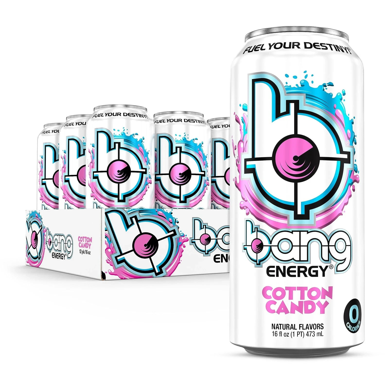 Bang Energy Cotton Candy, Sugar-Free Drink, 16 Ounce (Pack of 12)