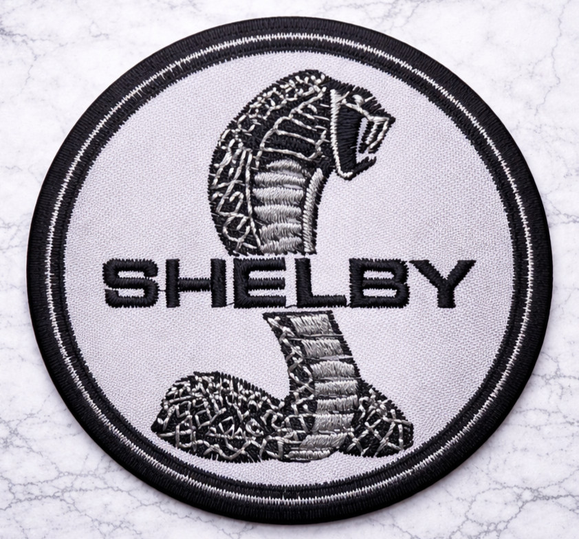SHELBY COBRA EMBROIDERED IRON ON PATCH 3.5 SHELBY COBRA EMBROIDERED IRON ON PATCH 3.5