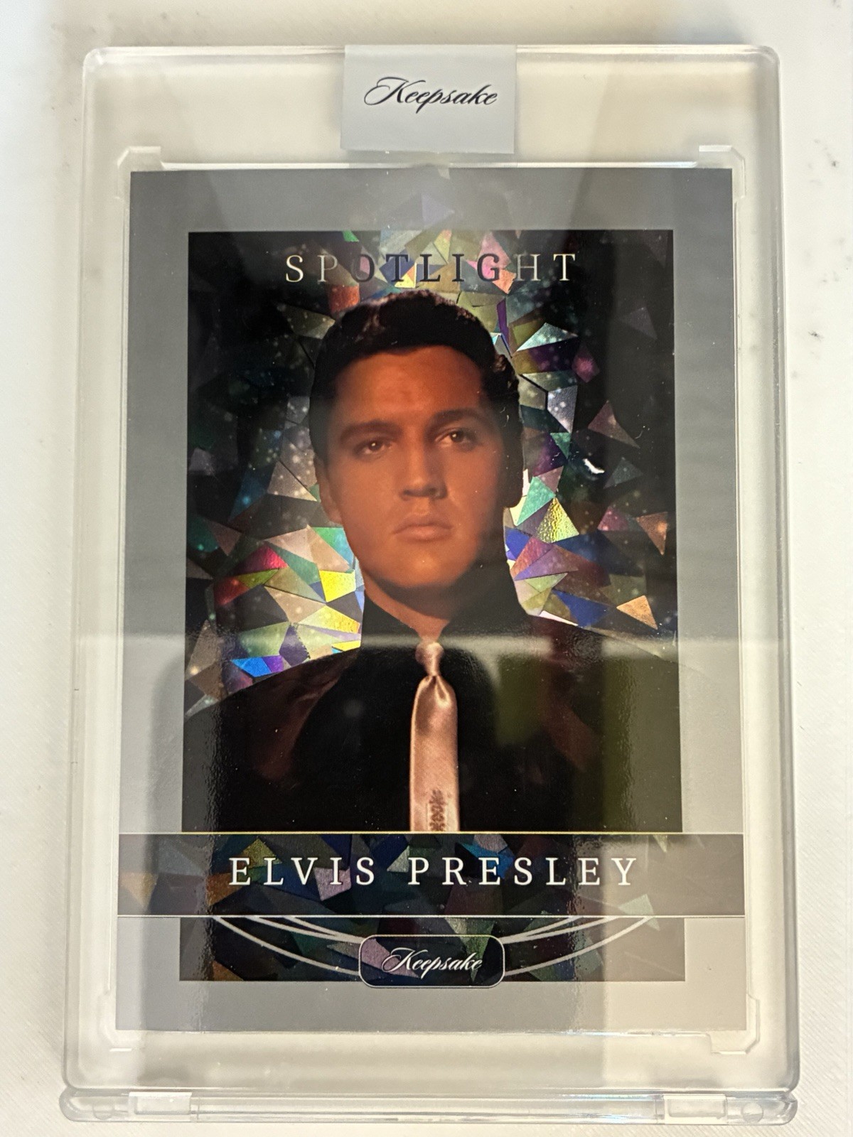 2026 Keepsake Elvis Presley Spotlight #20 066/200 Silver Cracked Ice Encased 2026 Keepsake Elvis Presley Spotlight #20 066/200 Silver Cracked Ice Encased