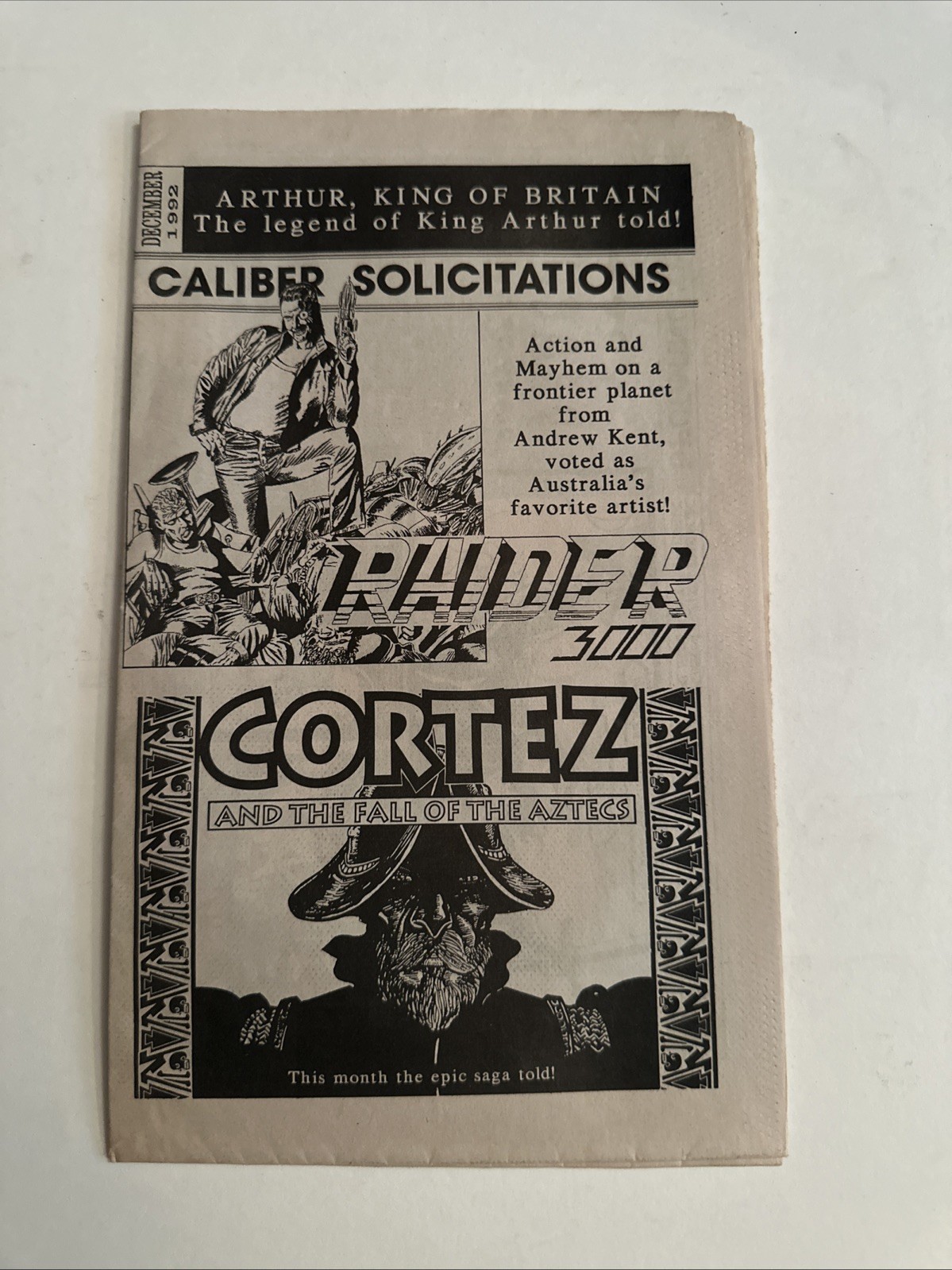 Caliber Rounds & Solicitations Sec 1992 Comic Book Promo Newsletter 25A3916