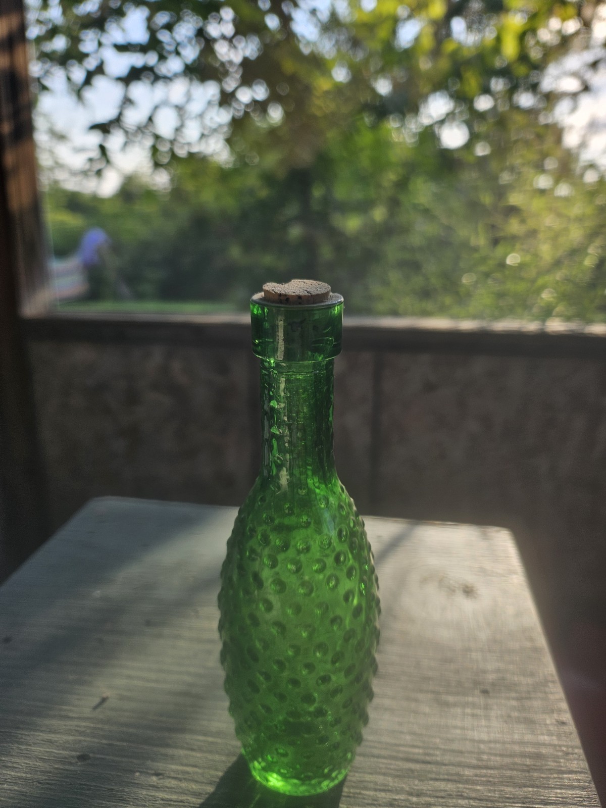 Vtg Green Glass Bottle Hotmail Pattern