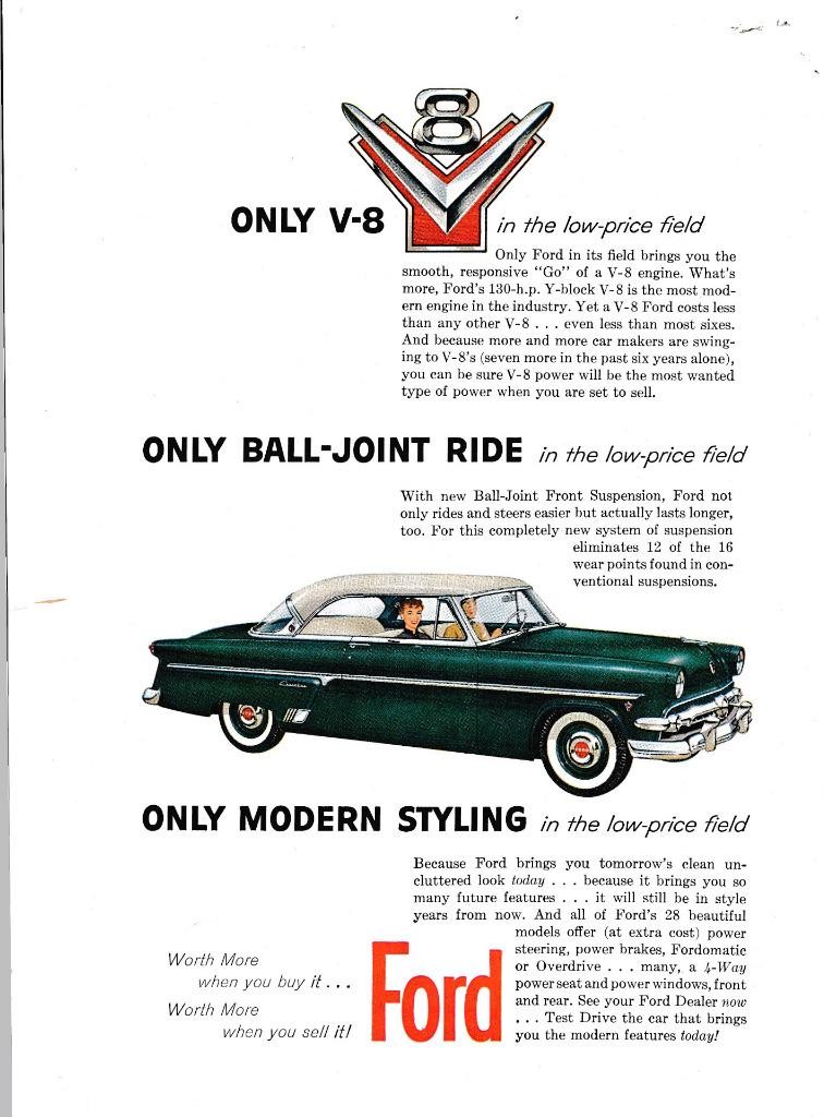 Magazine Ad - 1954 - Ford - green
