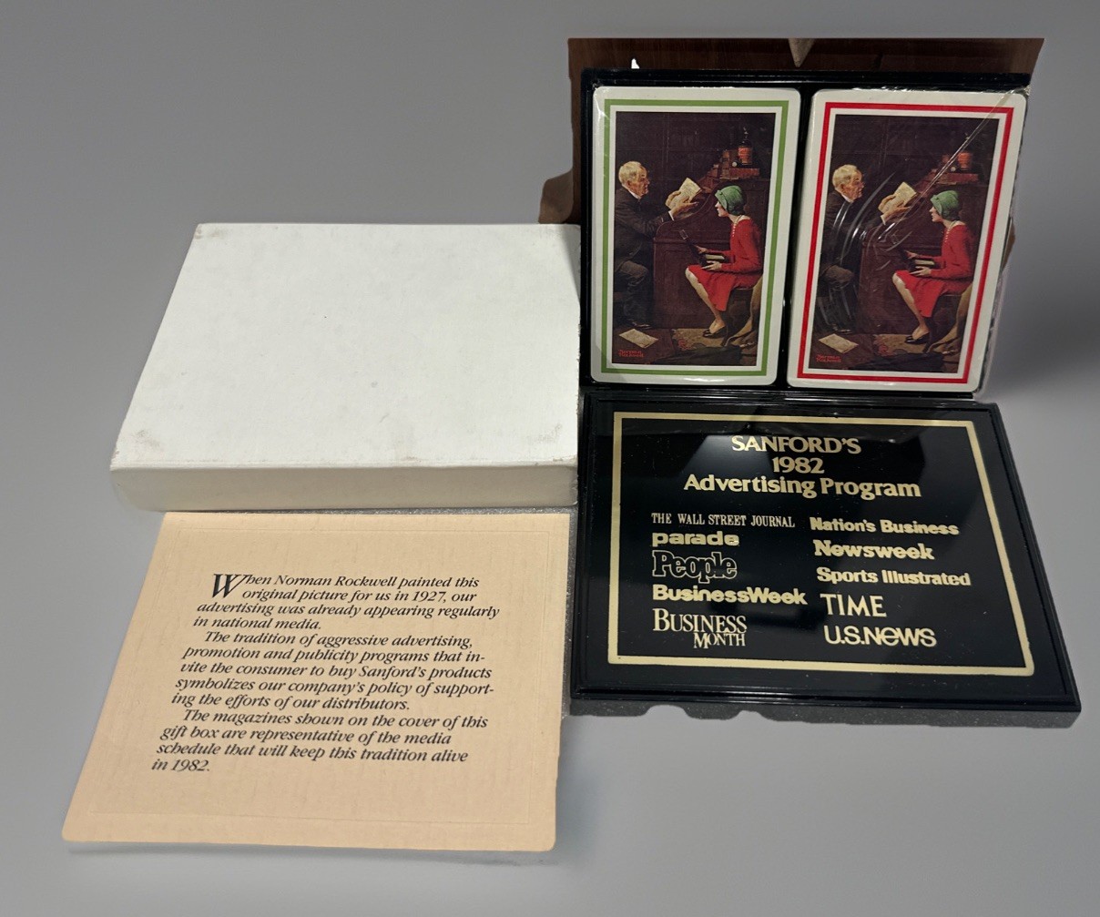 Vintage Sanford’s 1982 Advertising Program Norman Rockwell Set of 2 Sealed Cards