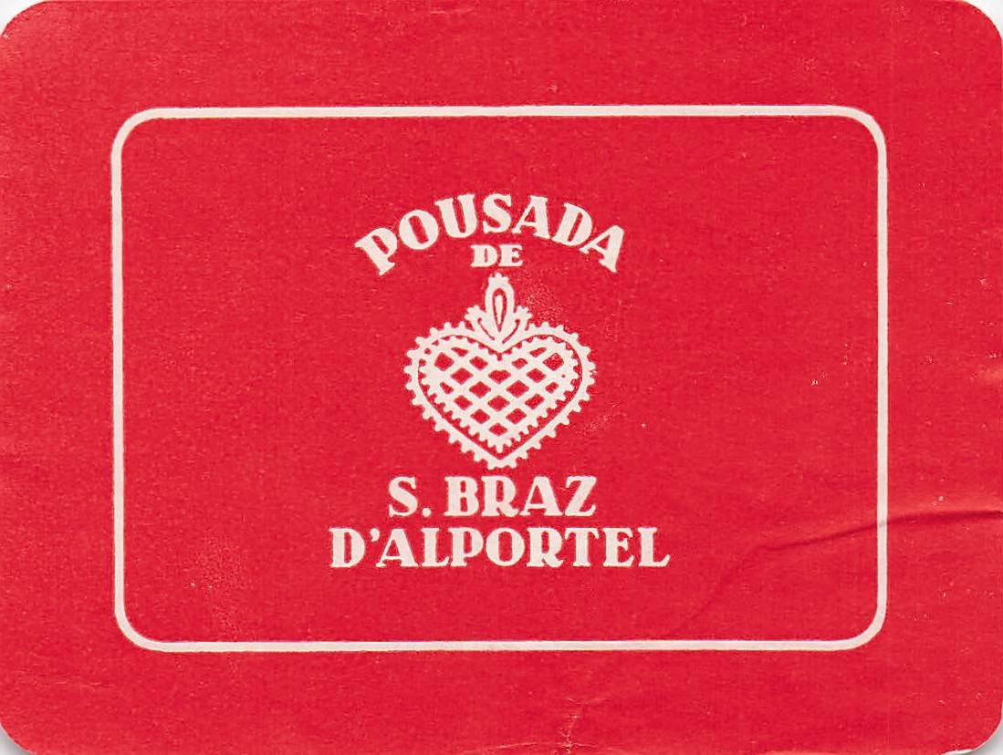 Pousada De Sao Braz d\'Alportel Portugal Vintage Hotel Luggage Label Used Heart