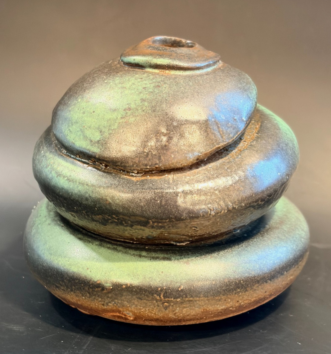 Hand Thrown Ceramic Cairn Stone Stack Bud Vase Handmade Studio Pottery 4\
