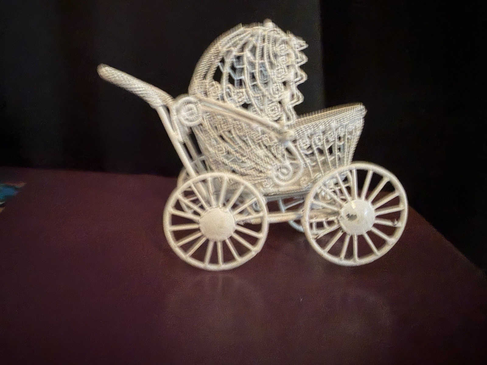 Vintage White Metal Wire Filigree Baby Carriage Pram Victorian Nursery Decor Vintage White Metal Wire Filigree Baby Carriage Pram Victorian Nursery Decor
