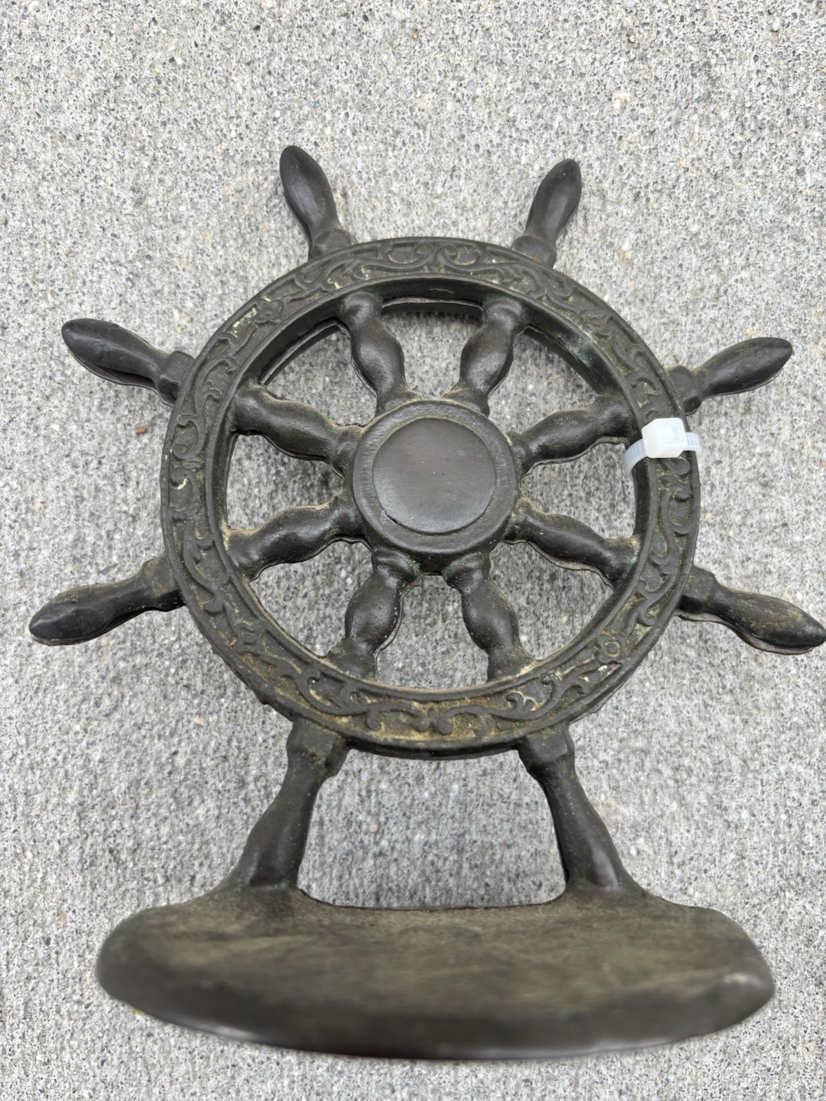 Cast Iron SHIP\'S WHEEL Doorstop. 6 1/2\ Cast Iron SHIP\'S WHEEL Doorstop. 6 1/2\