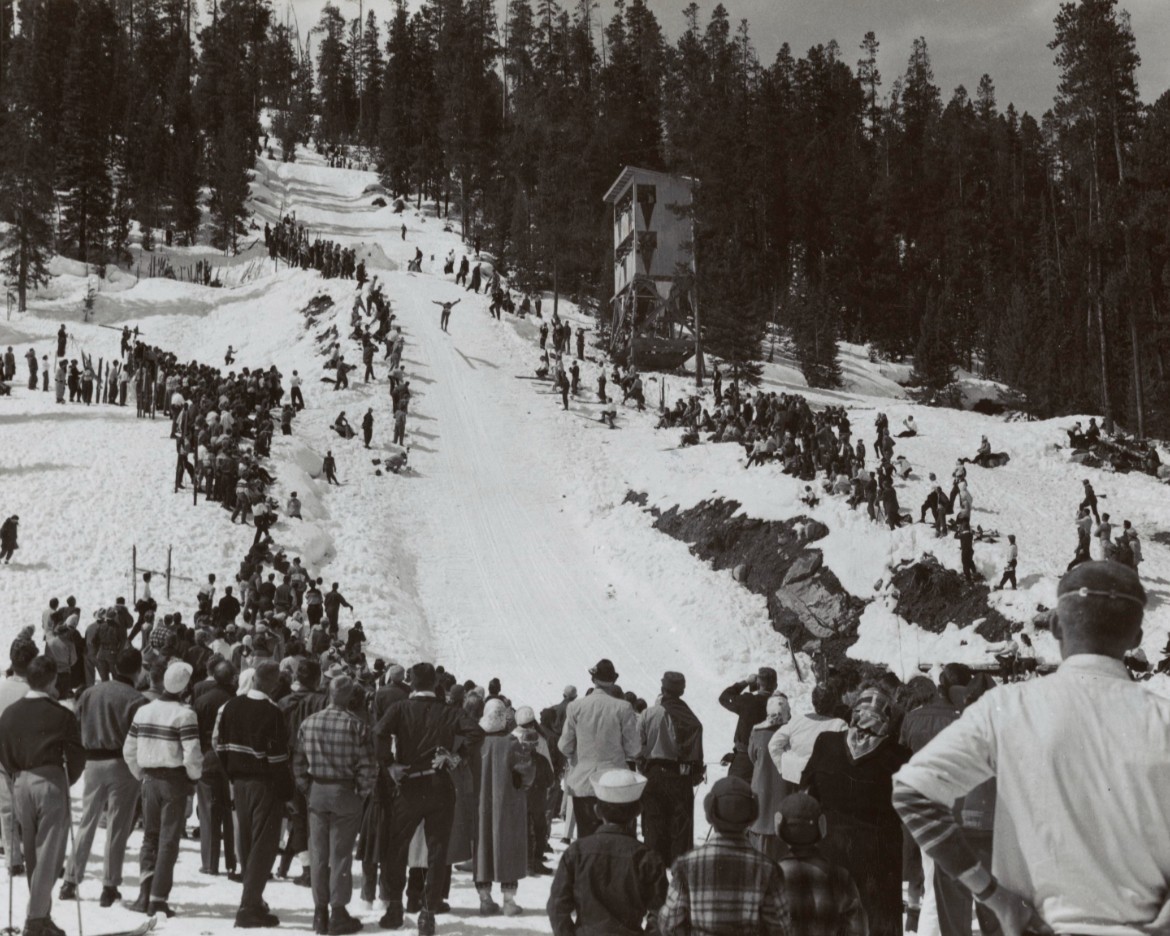 NCAA Ski Jumping Tournament Winter Park Colorado 8x10 photo 1956