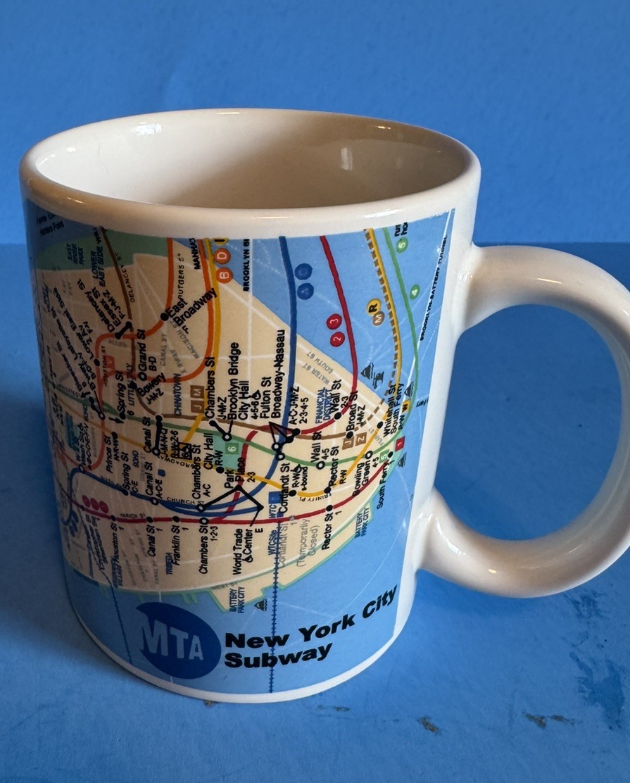 New York City Subway Map MYA Coffee Mug Manhattan 12oz EUC