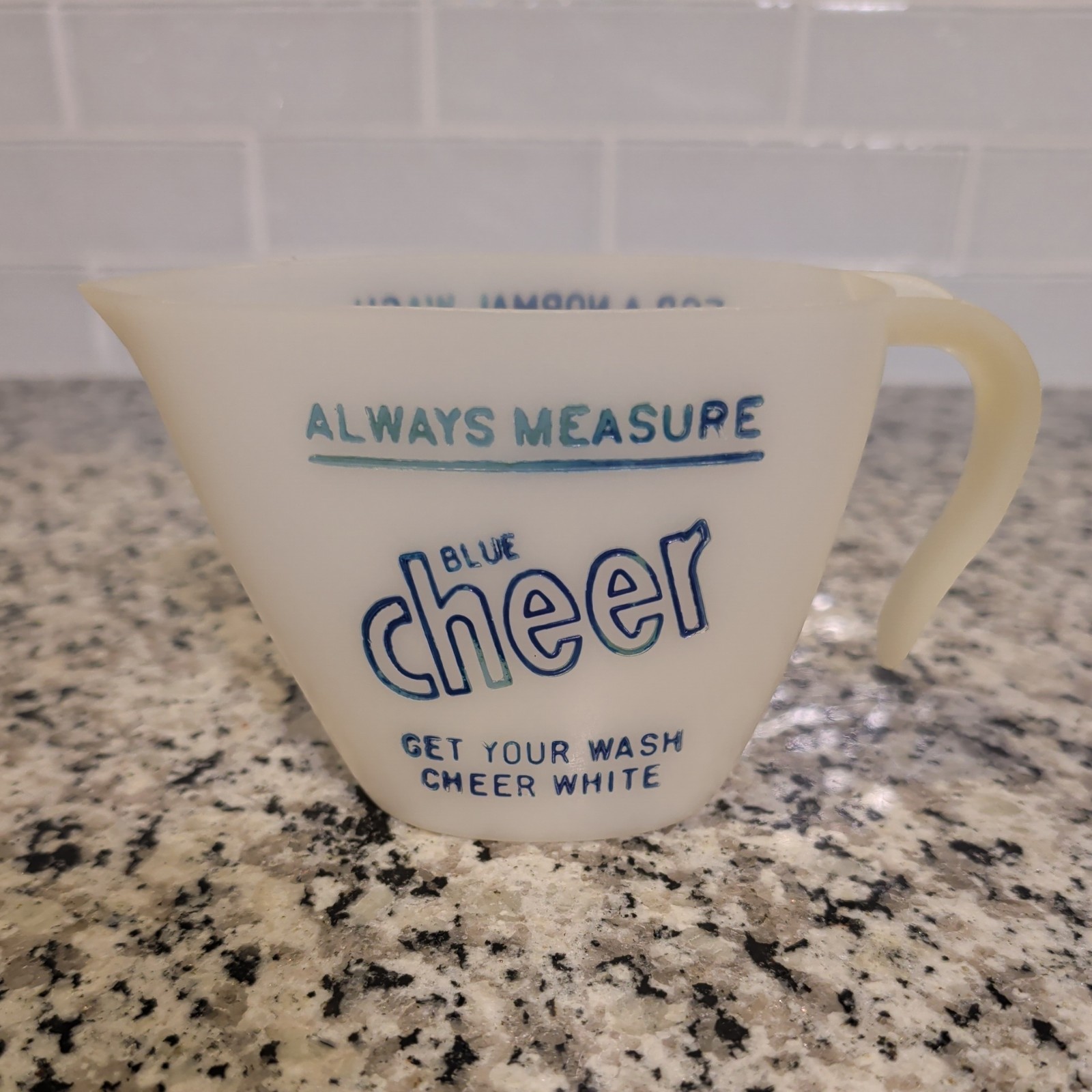 VTG 1960s Blue Cheer Laundry Detergent Measuring Cup Scoop Advertising -C24