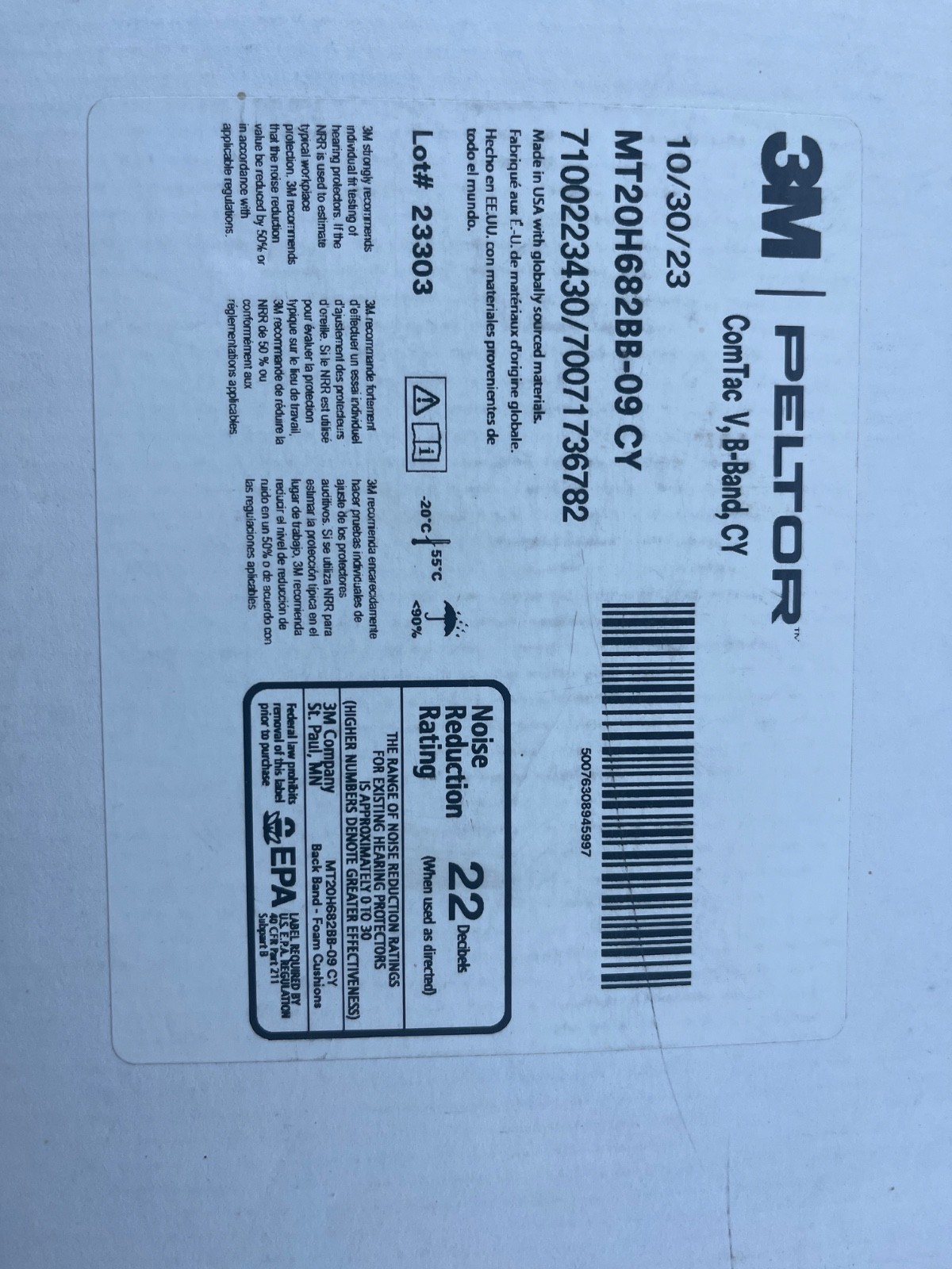3M Peltor ComTac V Headset MT20H682FB-47 CY