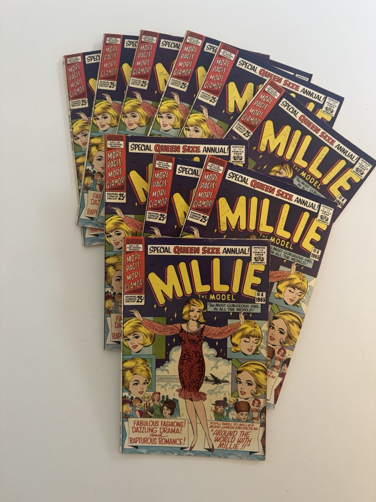 MILLIE THE MODEL QUEEN-SIZE SPECIAL COMIC #4 - MARVEL COMICS (1967) Lot of 10