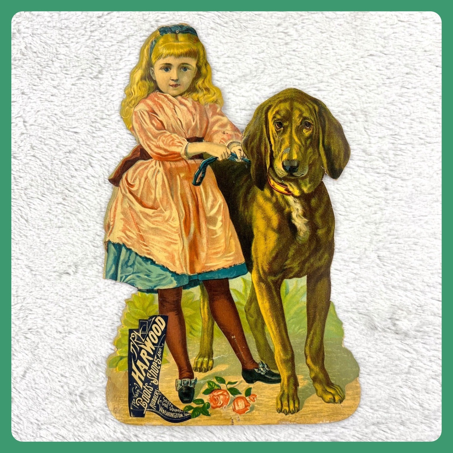 1900s Harwood Boots Shoes Antique Advertising Sign 12\