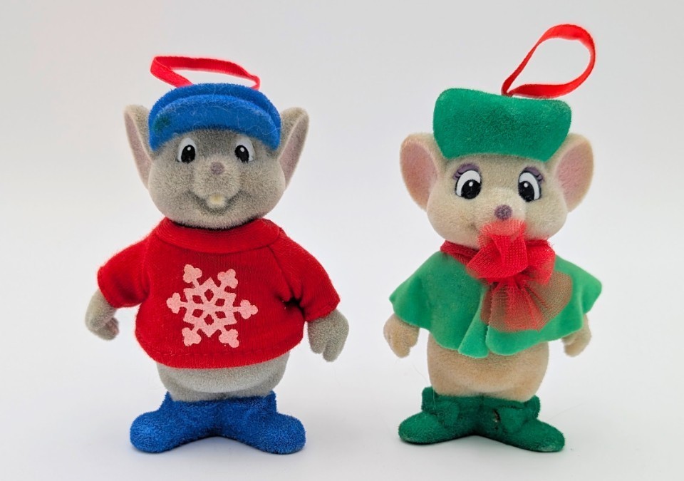 Vintage 1990 McDonalds Disney Rescuers Down Under Bernard Bianca Ornaments Pair