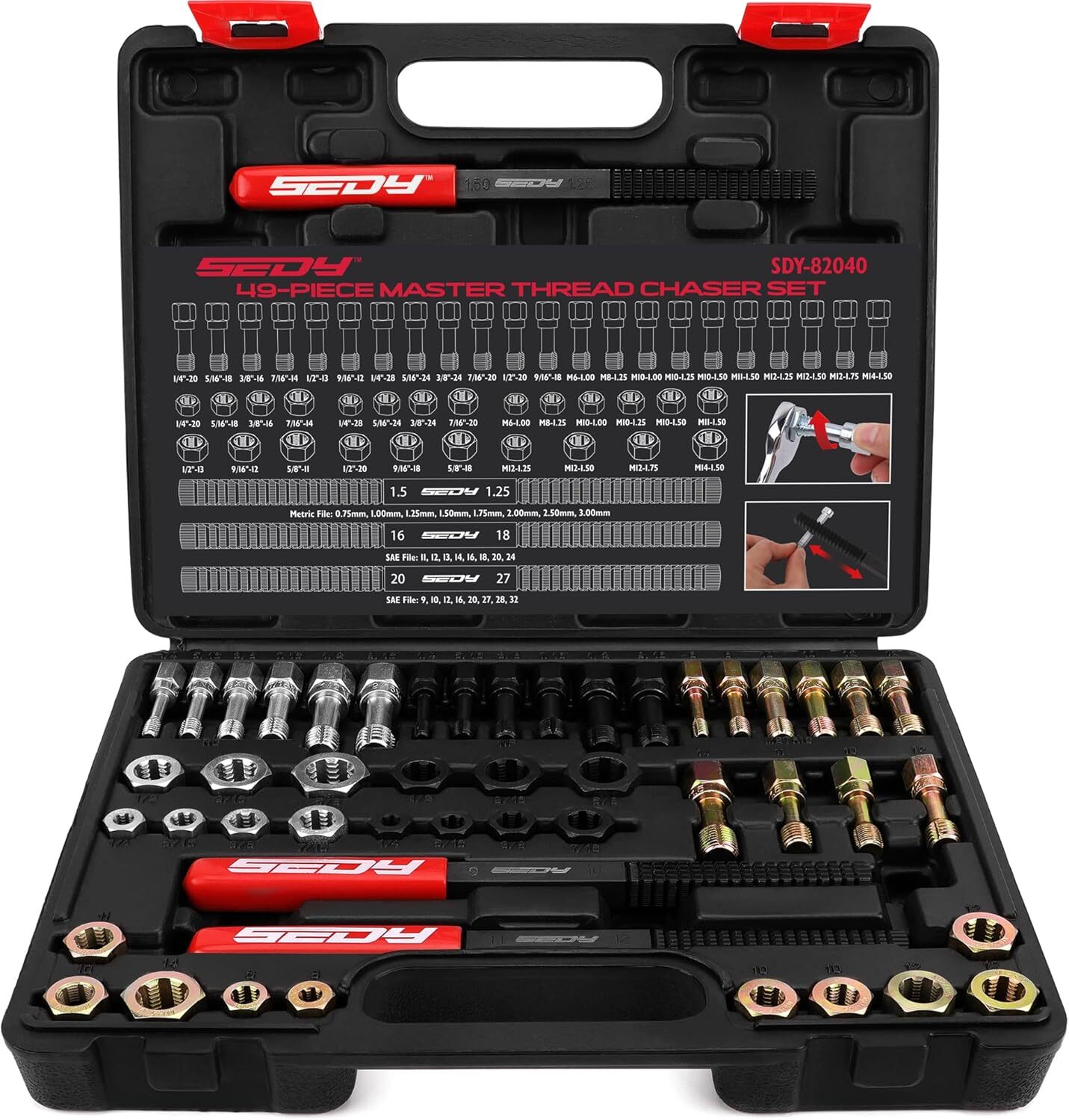 Thread Repair Thread Chaser Tool Set - 49PCS Thread Cleaner Rethreading Master K Thread Repair Thread Chaser Tool Set - 49PCS Thread Cleaner Rethreading Master K