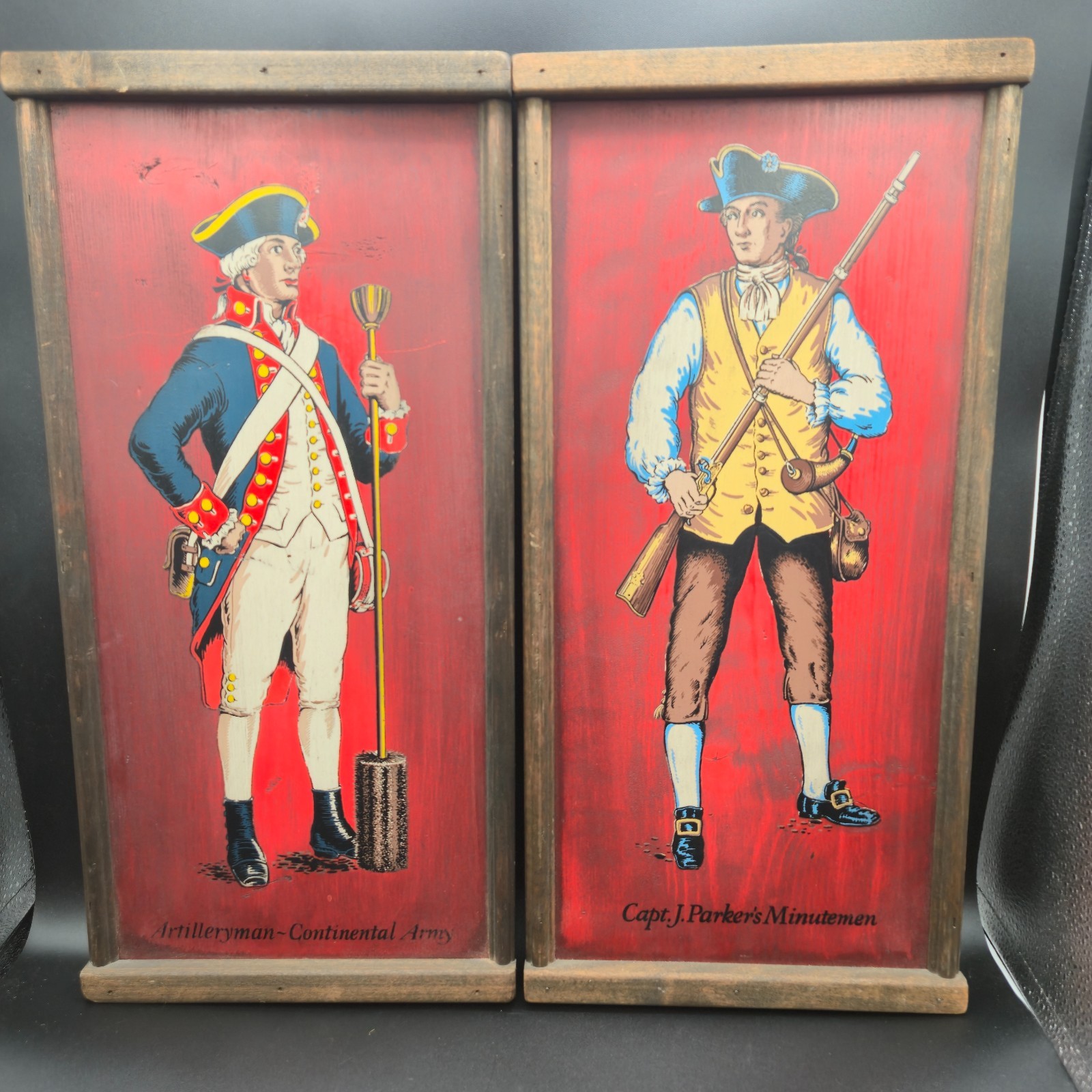 VNTG Capt.J Parker’s Minutemen Wood Plaque Folk Art American Revolutionary War VNTG Capt.J Parker’s Minutemen Wood Plaque Folk Art American Revolutionary War