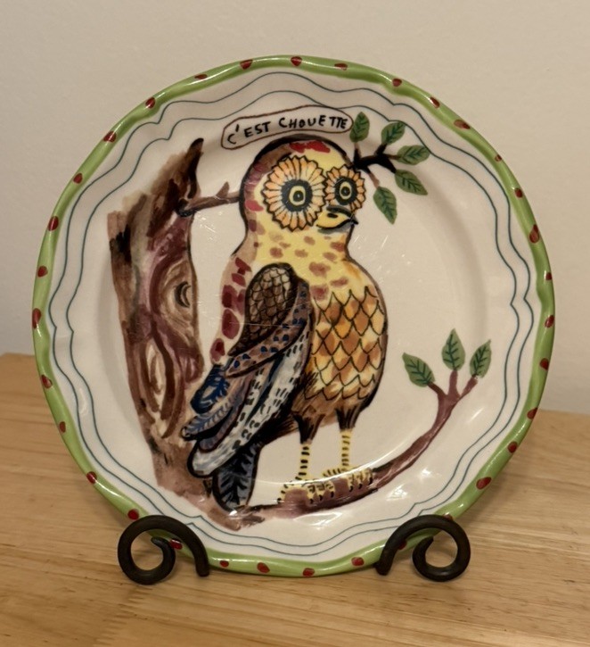 Vintage Style Nathalie Léte Francophile Plate, Vintage Style Nathalie Léte Francophile Plate,