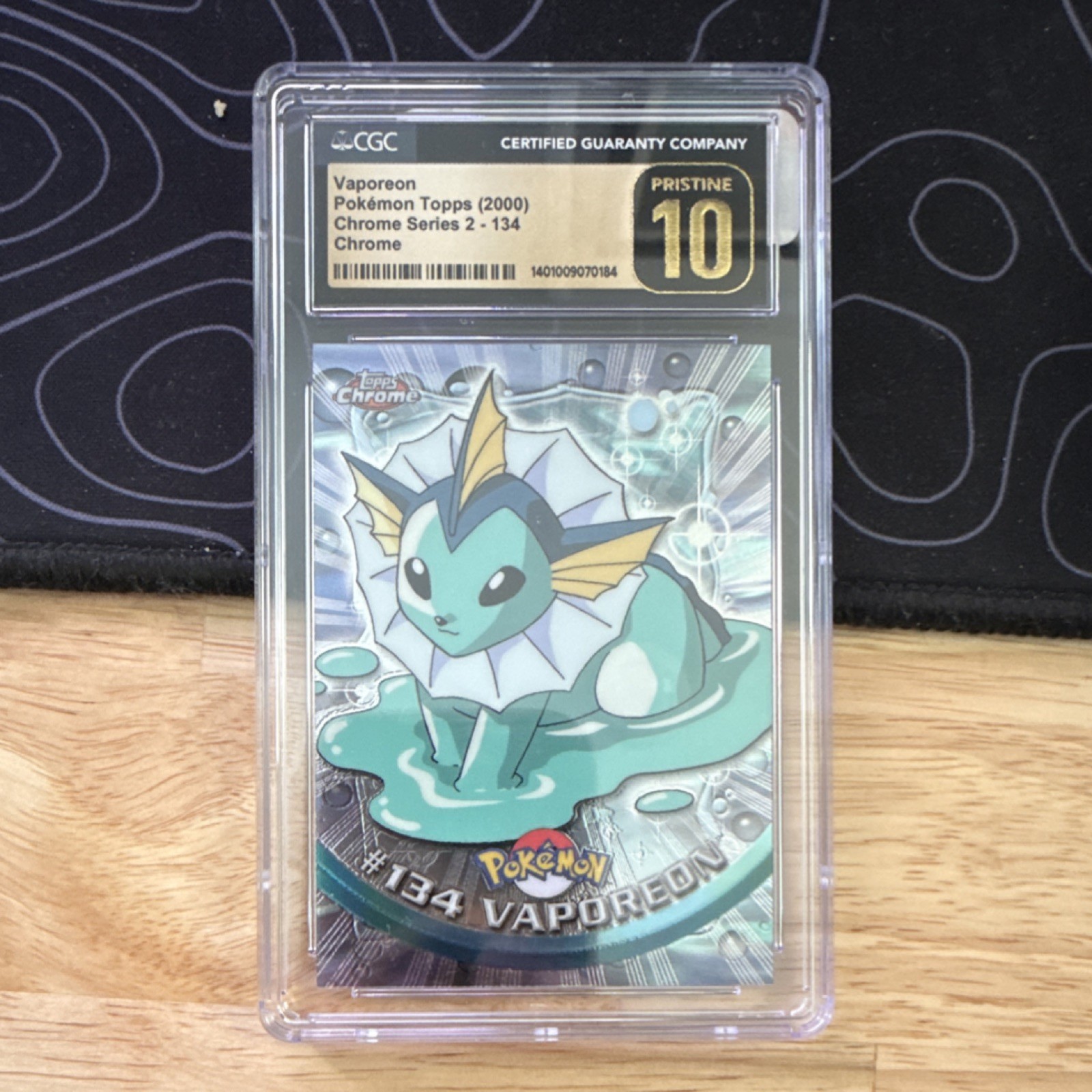 Topps Pokémon Chrome Series 2 Vaporeon #134 CGC 10 Chrome Non-Sport Trading Card