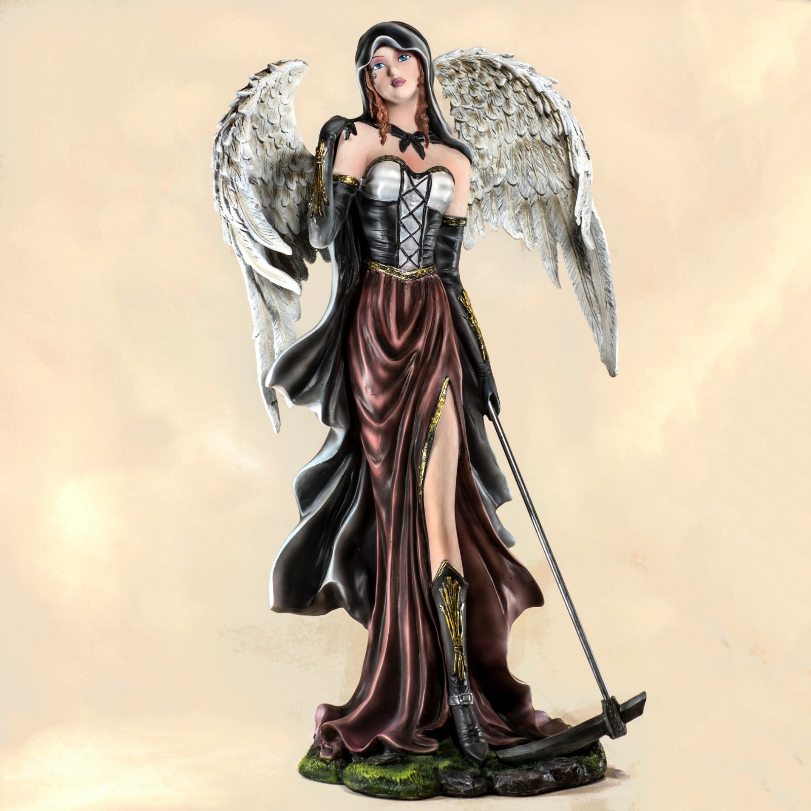 Large Gothic Dark Angel Fairy With Scythe Figurine Statue 20\ Large Gothic Dark Angel Fairy With Scythe Figurine Statue 20\