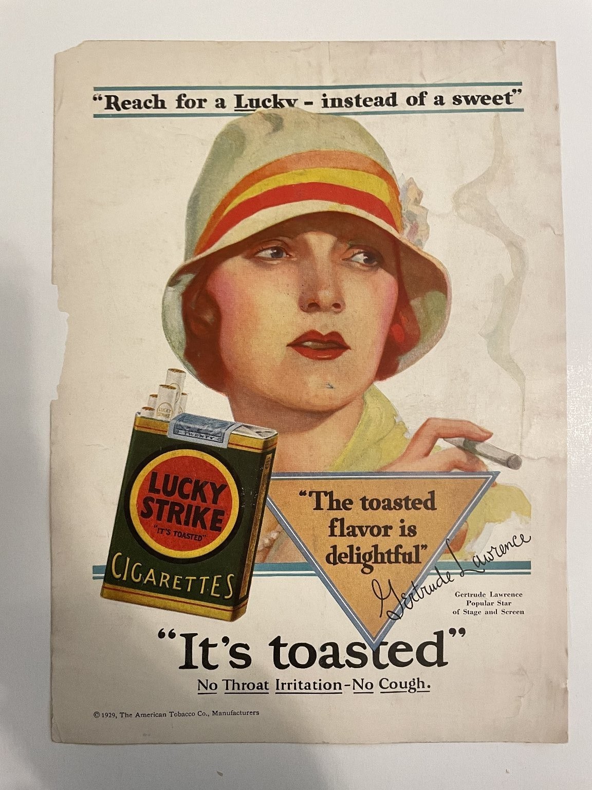 1929 Lucky Strike Cigarettes & Stone & Webster Conowingo Two-Sided Magazine Ads