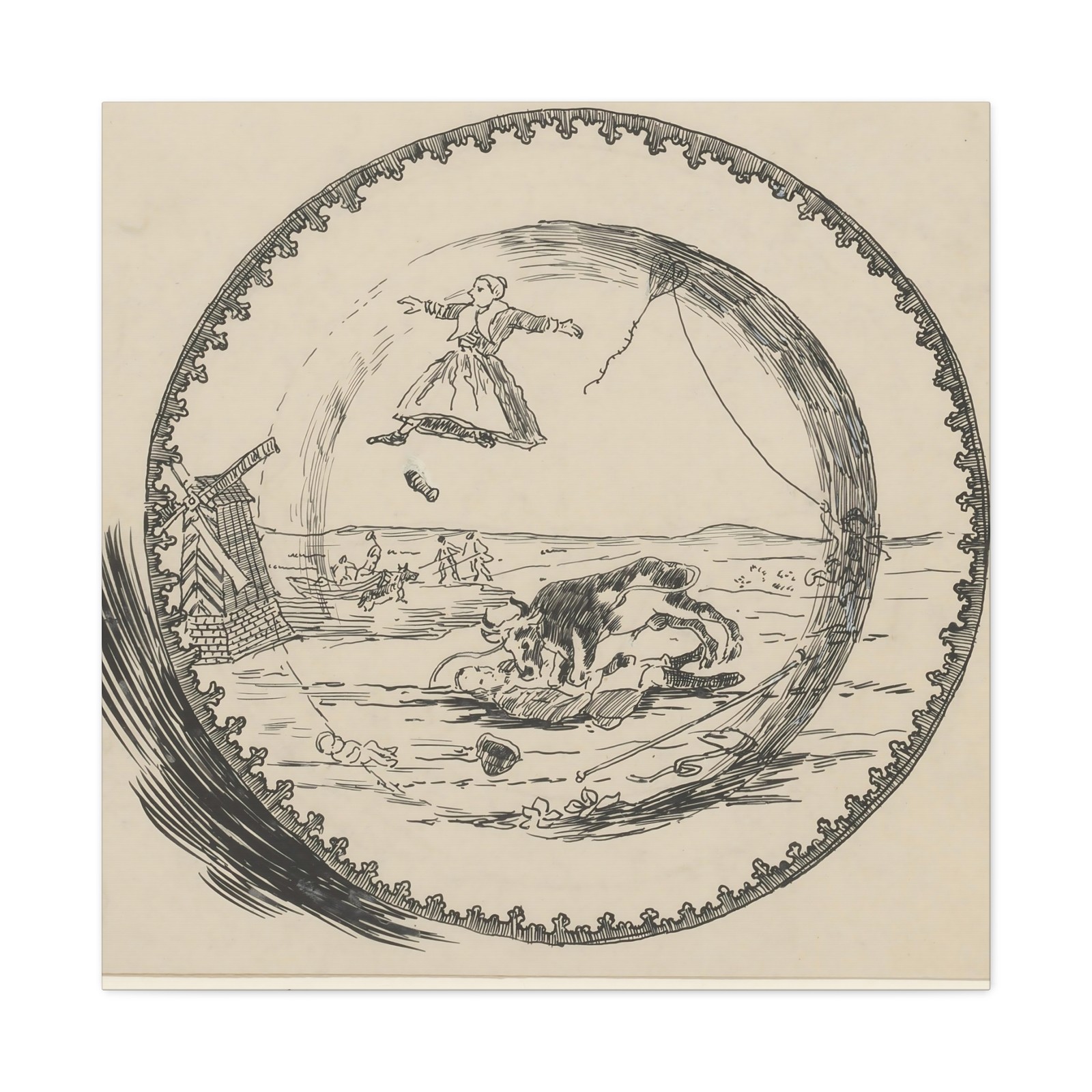 Felicien Bobeldijk - Bord met Stiers wreedheid - 1897 - 1899 - Canvas Wall Art