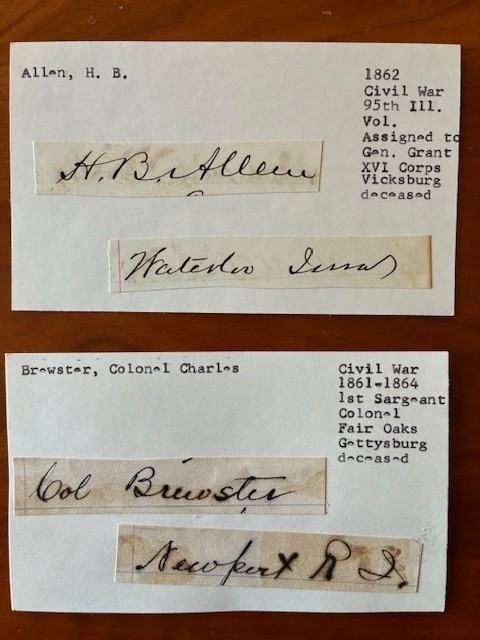 Civil War Autographs-7 solders, Antietam, Gettysburg, Shilo etc. from 1862-1883