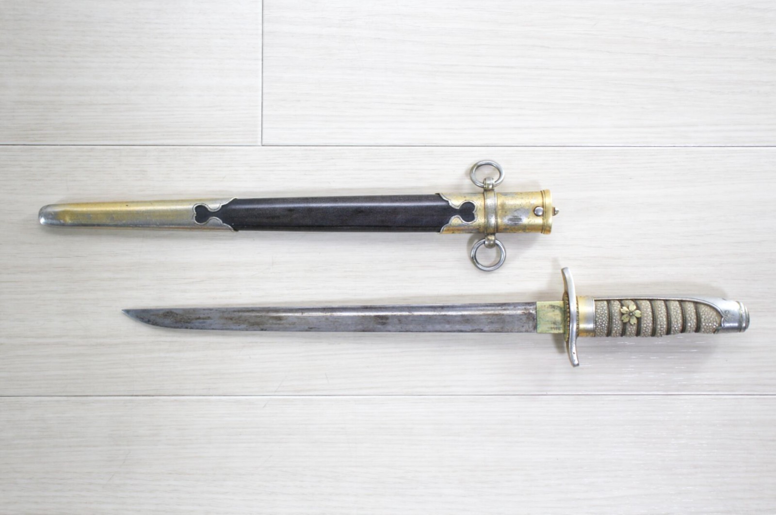 Rare Pre-1914 Imperial Japanese Navy Cadet Dirk Dagger Rayskin Scabbard  P35