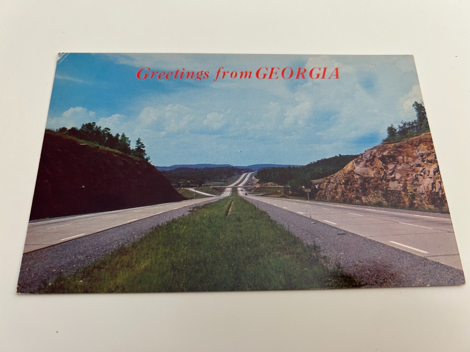 Greetings from Georgia Interstate Highway Scene North Georgia Postcard