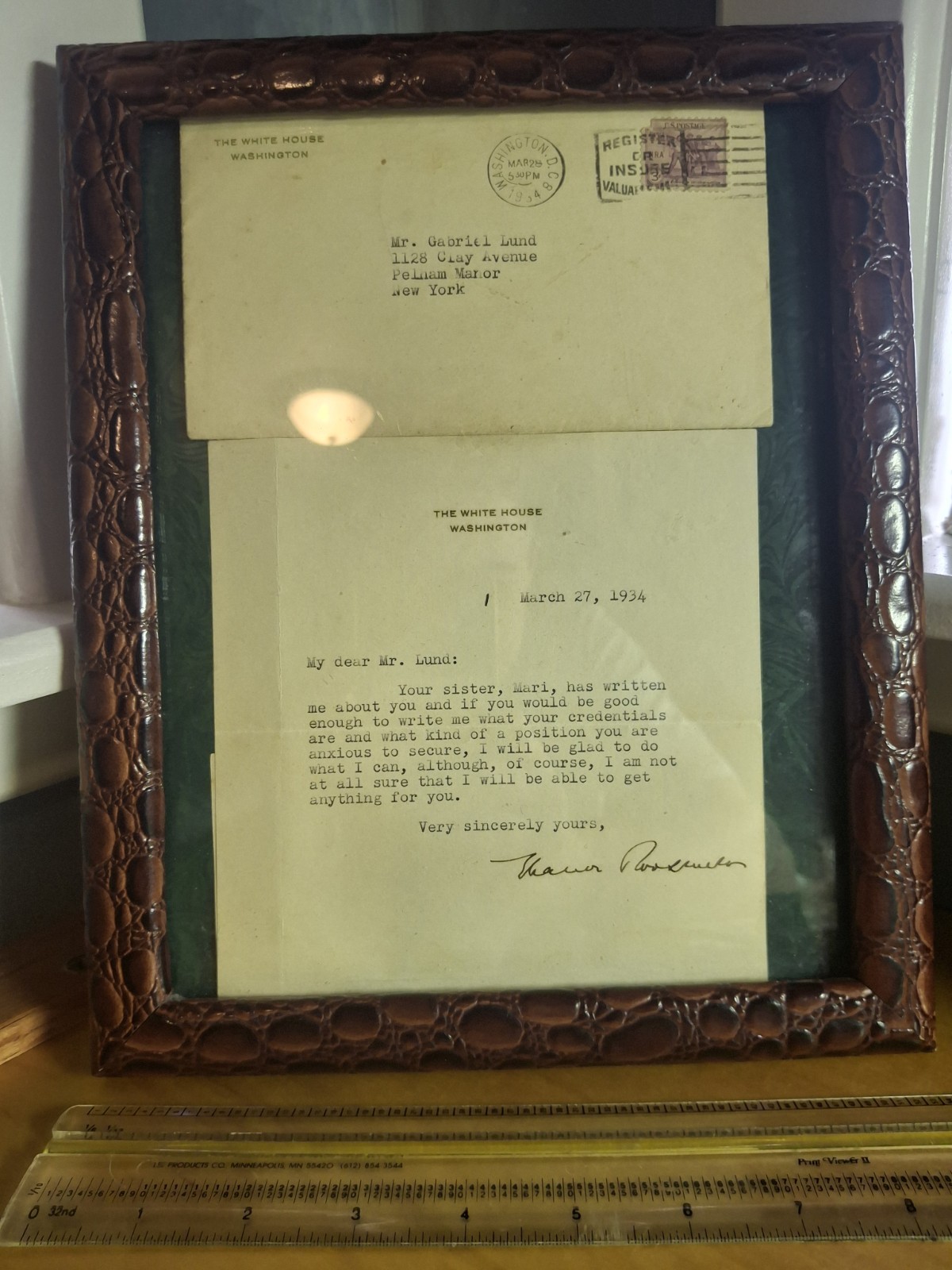 Eleanor Roosevelt signature and corraspondance letters from the White House
