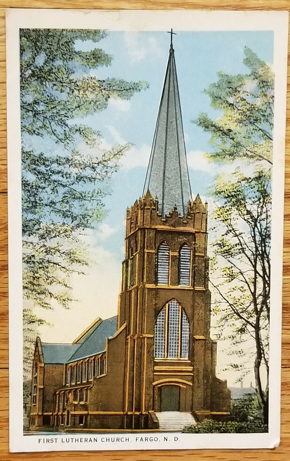 First Lutheran Church Fargo North Dakota ND Postcard PC 1920s Curteich Unused