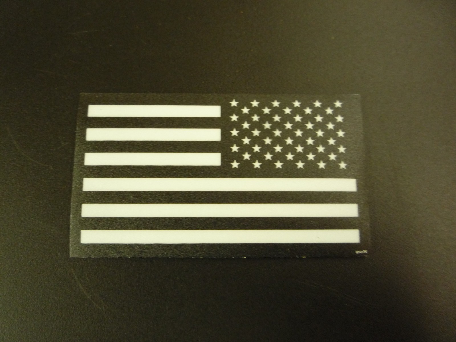 REVERSE USA FLAG WHITE ON BLK PCX PATCH 2 pack 3.5\