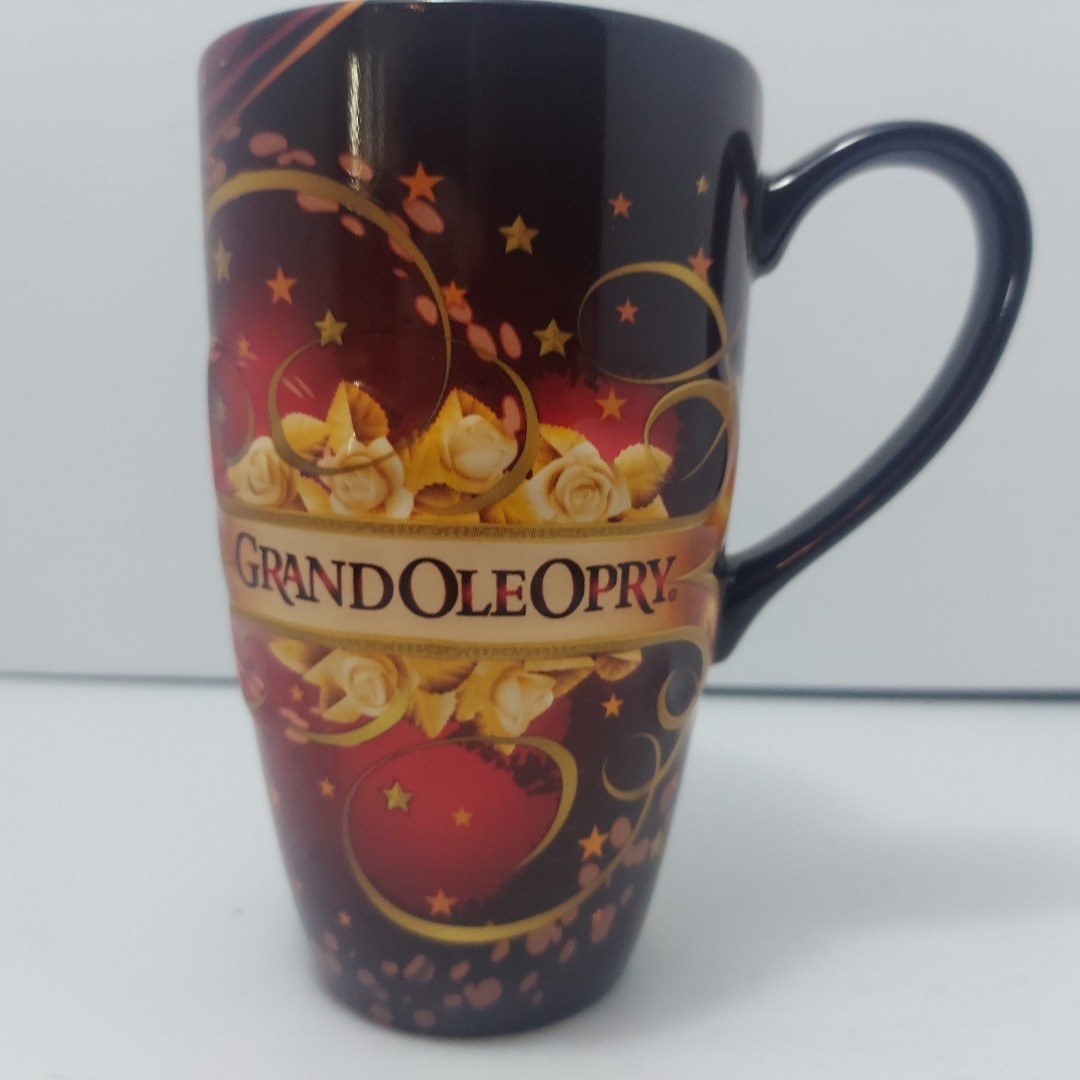 Grand Ole Opry 1925 3D 16 Oz Coffee Mug Cup Gold Roses Stars Microphone Music