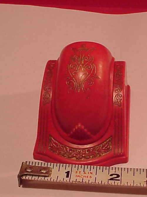 1930s/40s Beautiful VINTAGE Single Ring Box Plastic Fancy Exterior Red