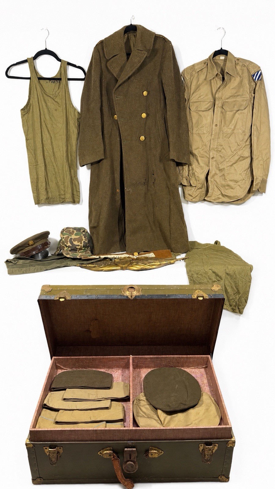 WWII Korean War US Army Footlocker Grouping Complete Lot